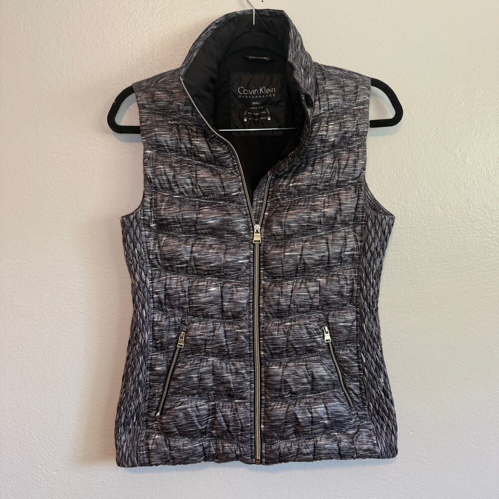 Calvin Klein Performance Women's Duck Down Puffer Vest Zipper Pockets SMALL